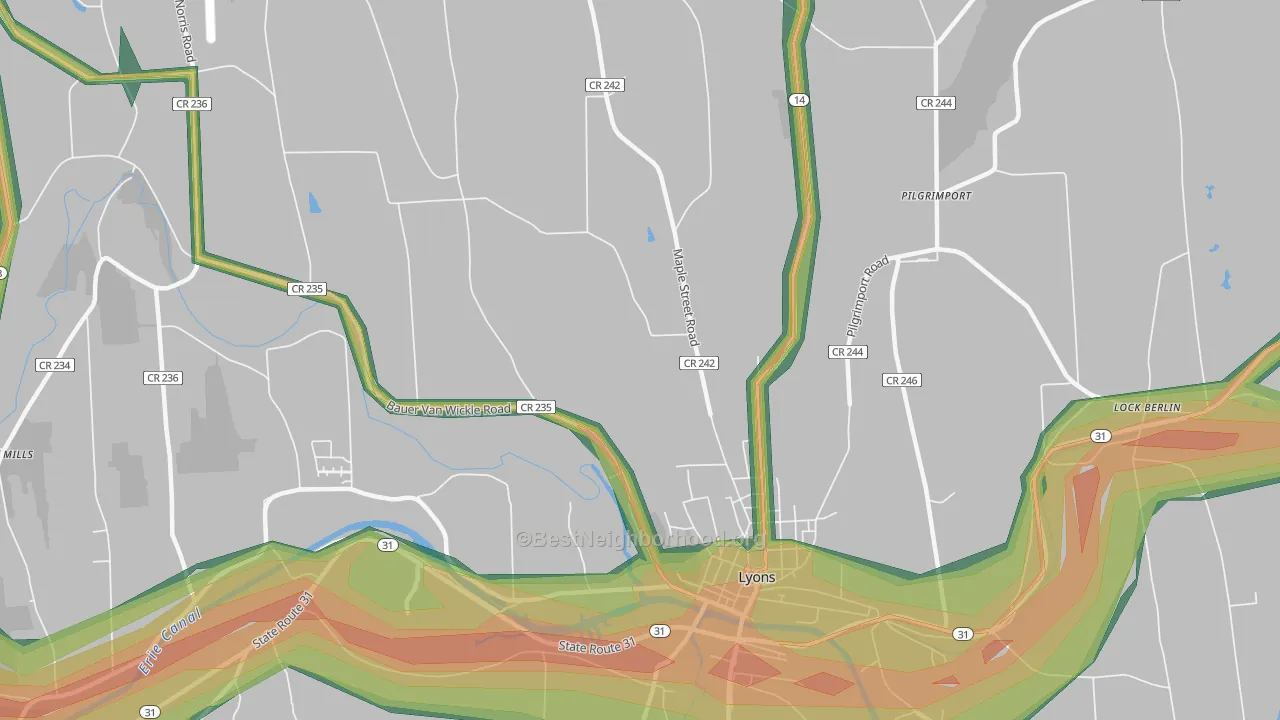 South Sodus, NY Map of Noise Levels in South Sodus