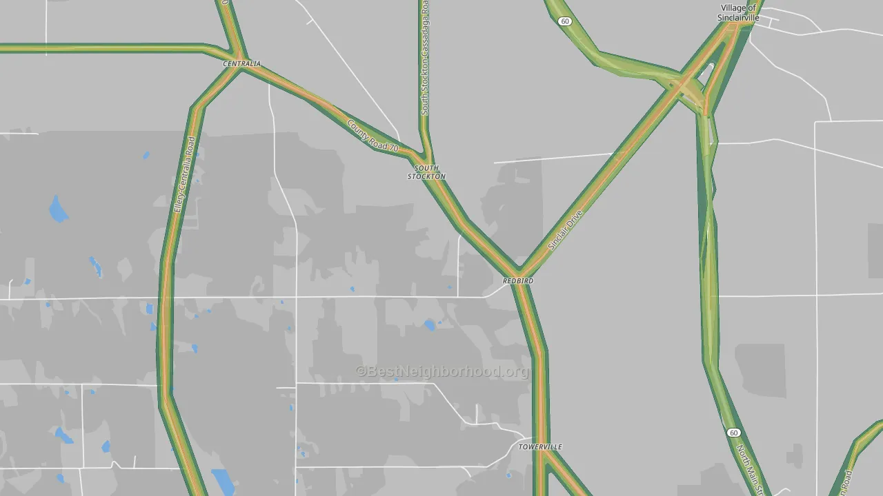 South Stockton, NY Map of Noise Levels in South Stockton