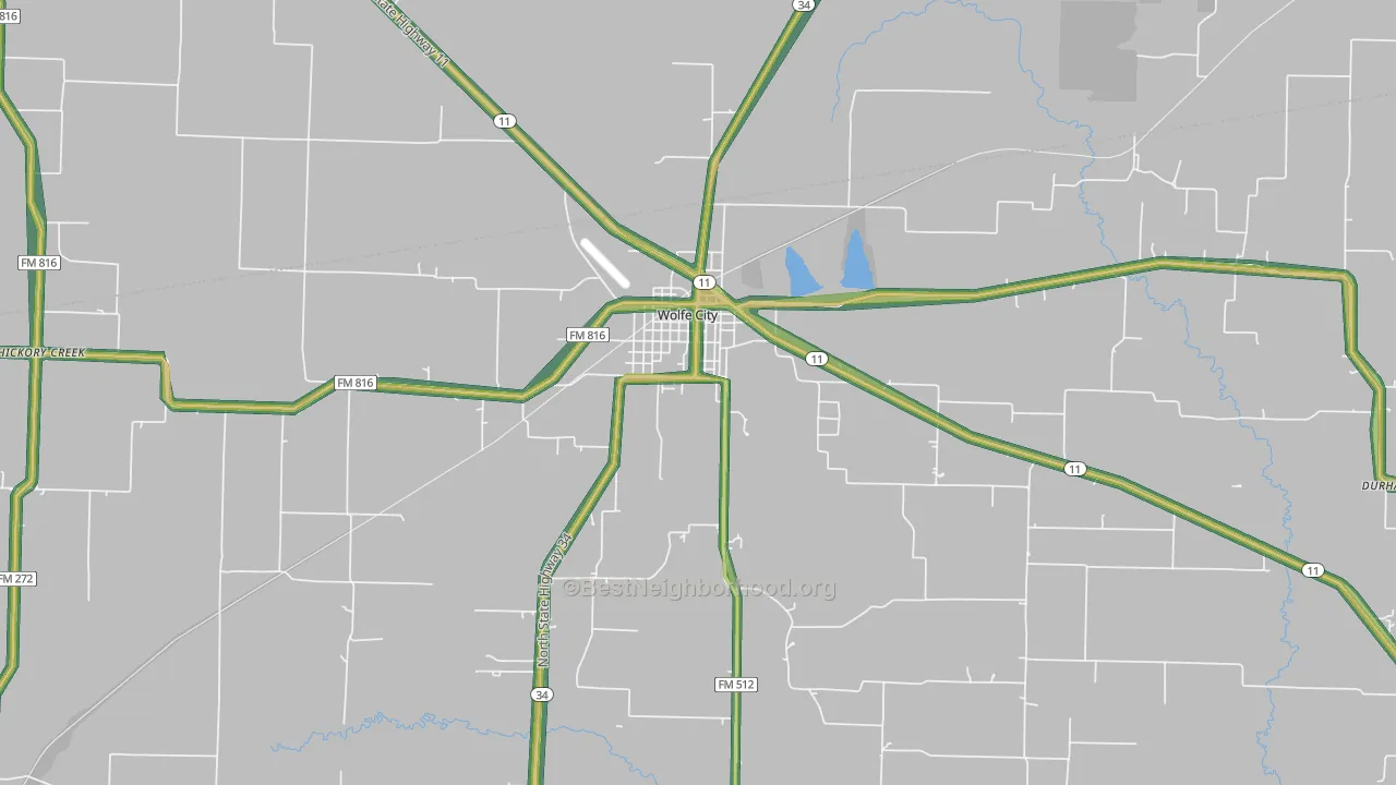 South Sulphur, TX Map of Noise Levels in South Sulphur
