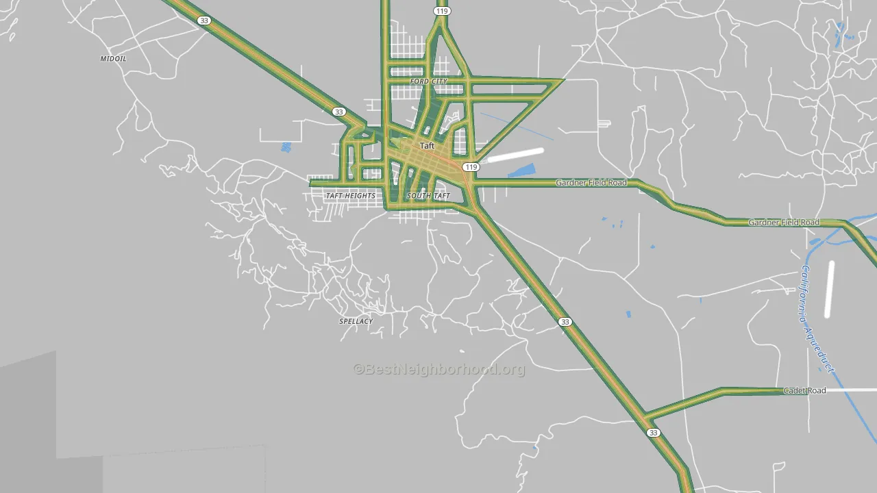 South Taft, CA Map of Noise Levels in South Taft
