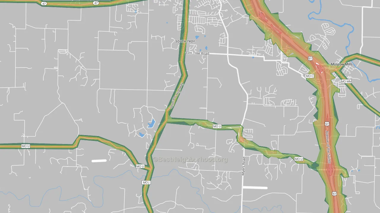 South Troy, MO Map of Noise Levels in South Troy