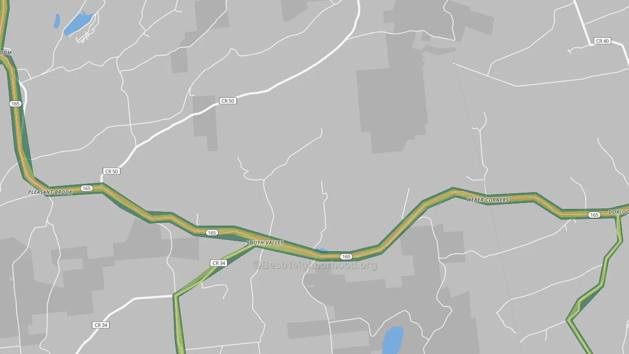 South Valley, NY Map of Noise Levels in South Valley
