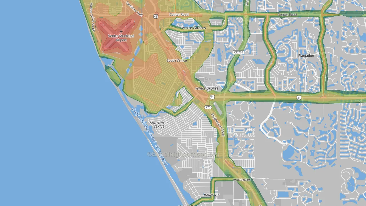 South Venice, FL Map of Noise Levels in South Venice