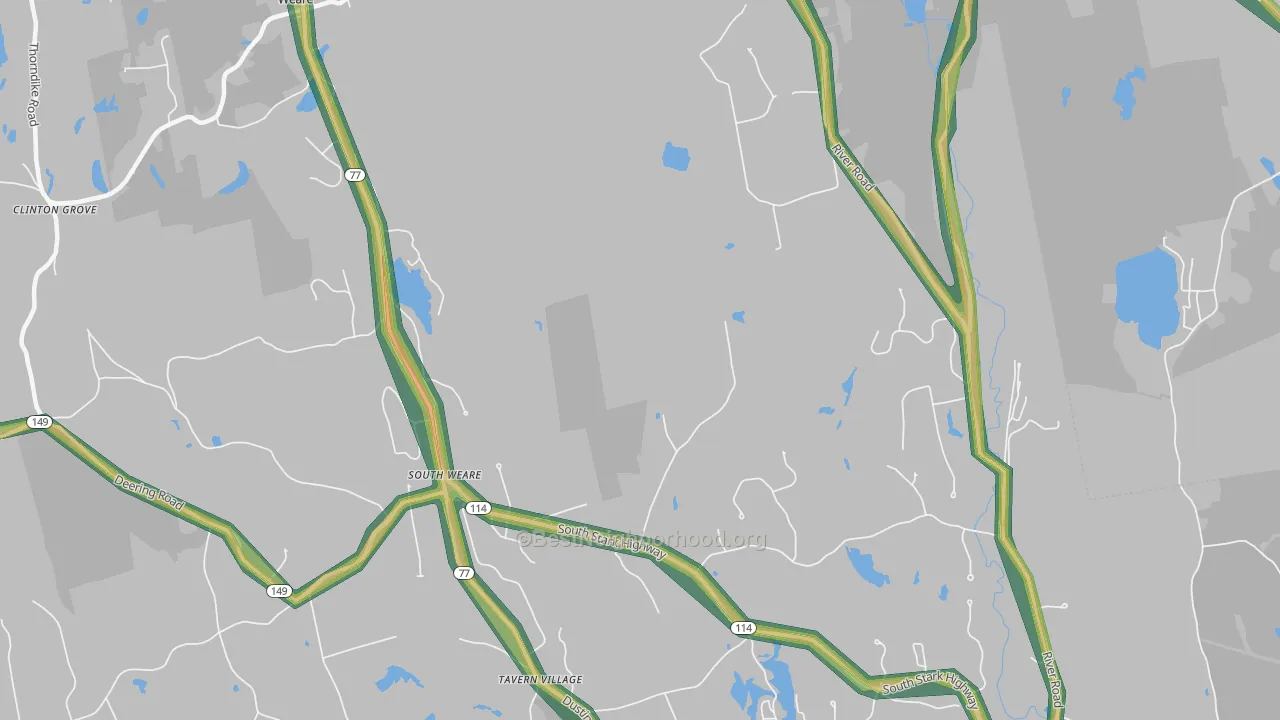 South Weare, NH Map of Noise Levels in South Weare