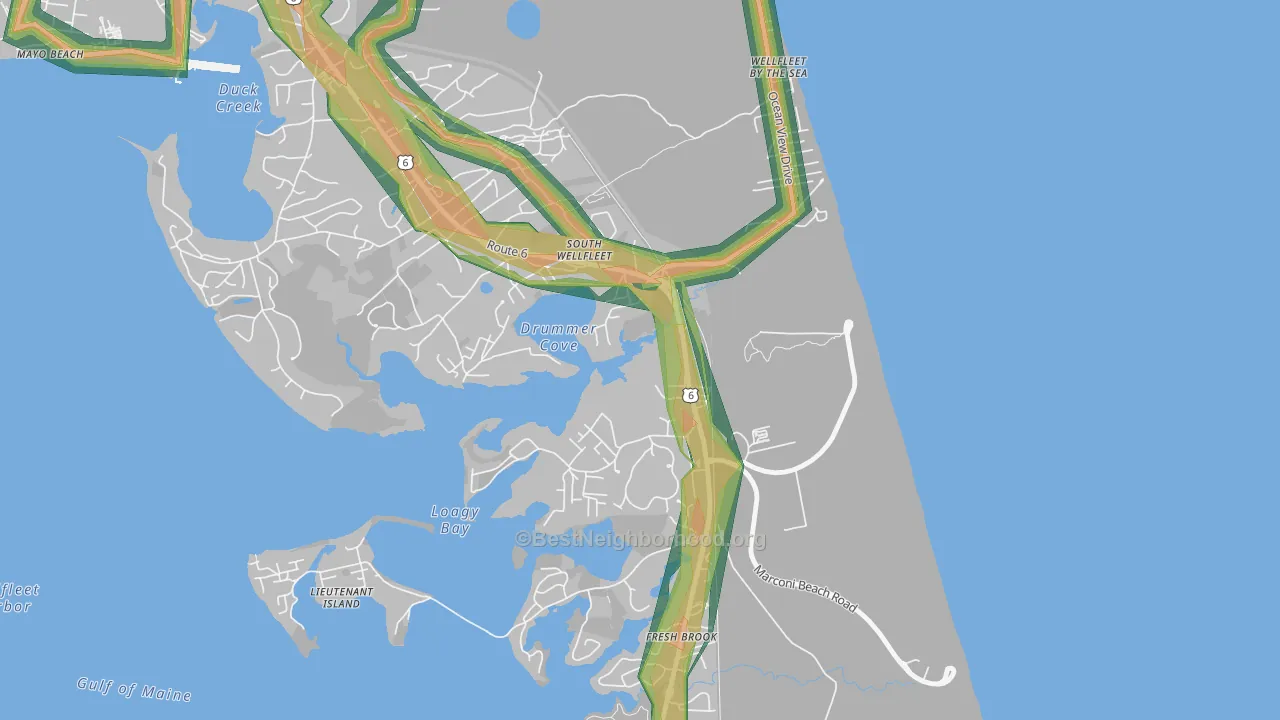 South Wellfleet, MA Map of Noise Levels in South Wellfleet