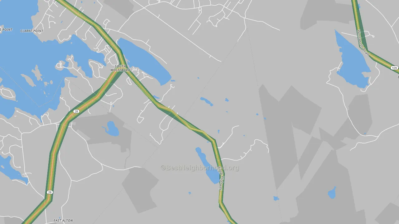 South Wolfeboro, NH Map of Noise Levels in South Wolfeboro