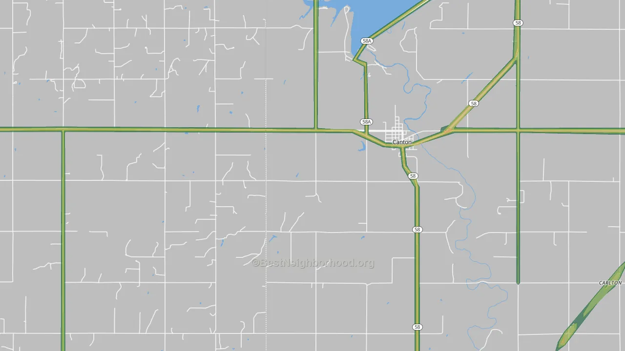 Southard, OK Map of Noise Levels in Southard