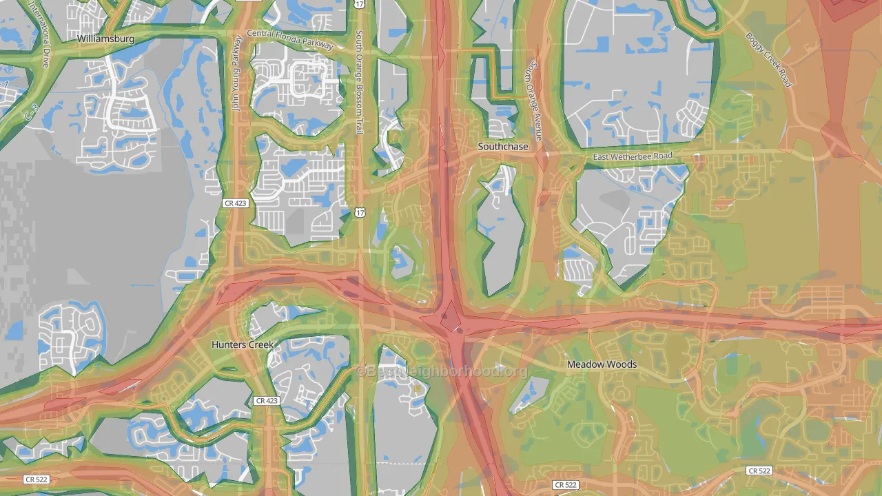 Southchase, FL Map of Noise Levels in Southchase