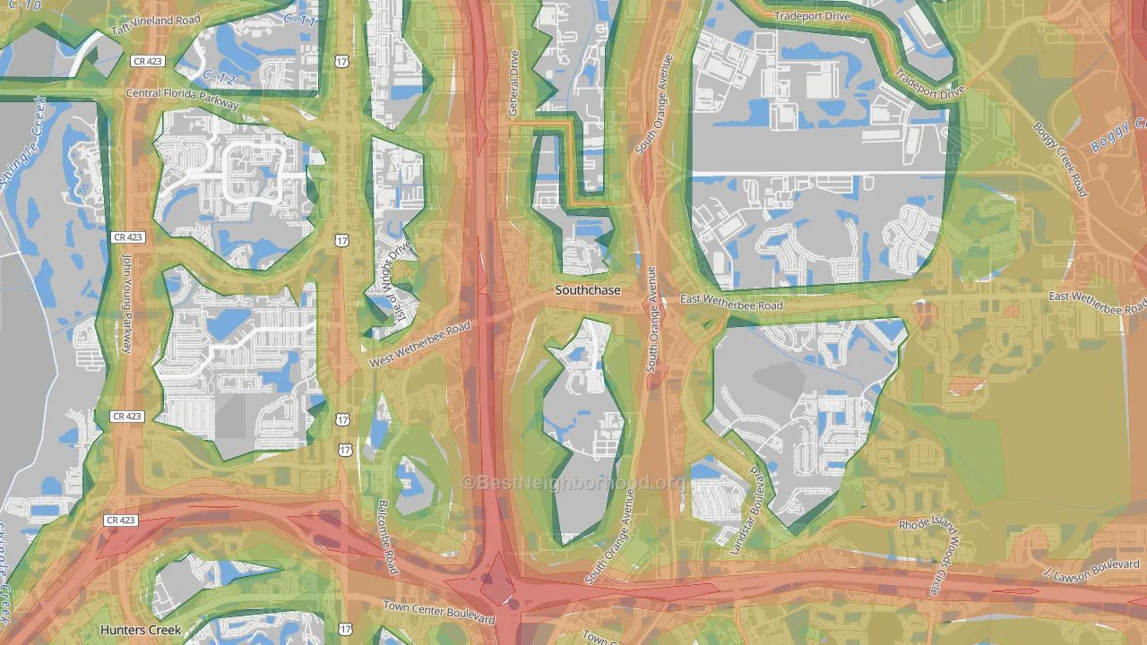 Southchase Village, Southchase, FL Map of Noise Levels in Southchase Village