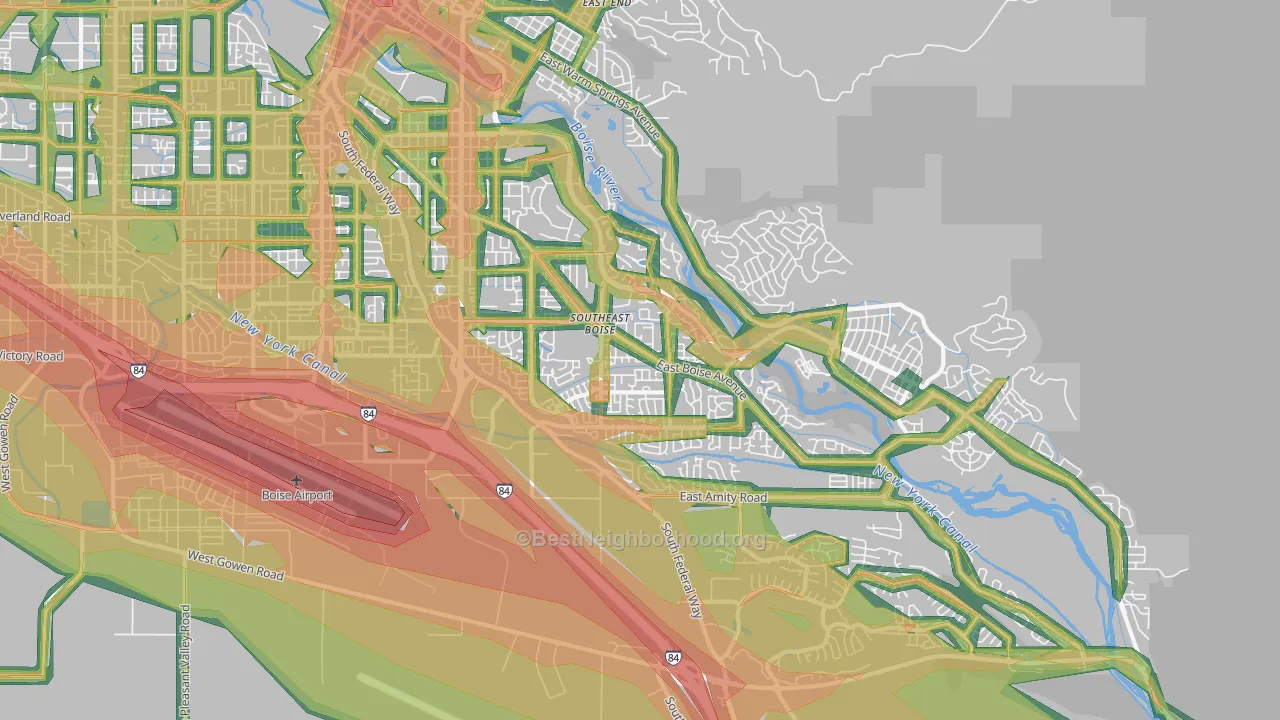 Southeast Boise, Boise, ID Map of Noise Levels in Southeast Boise
