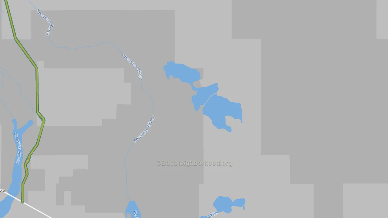 Southeast Fairbanks Census Area, AK Map of Noise Levels in Southeast Fairbanks Census Area
