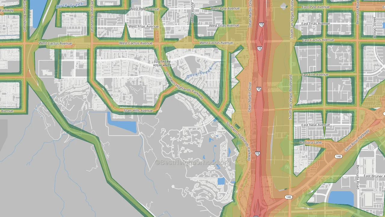 Southern Highlands, Enterprise, NV Map of Noise Levels in Southern Highlands