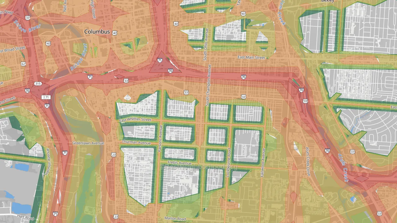 Southern Orchards, Columbus, OH Map of Noise Levels in Southern Orchards