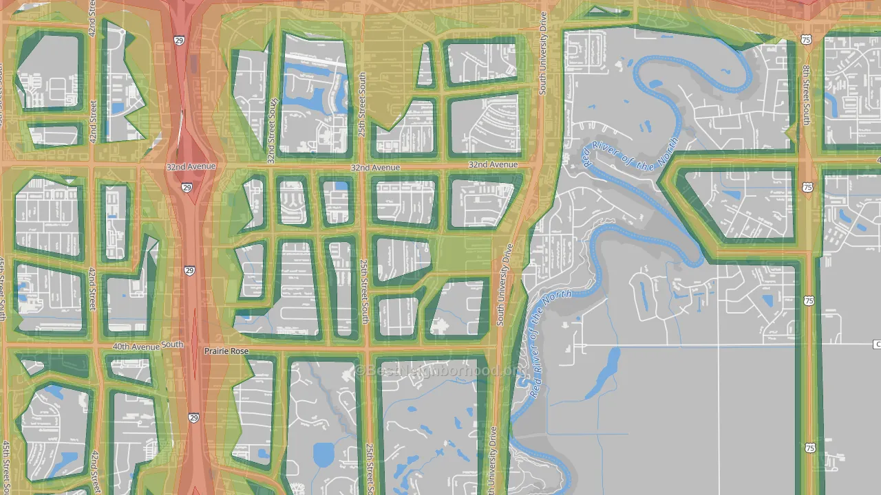Southpointe, Fargo, ND Map of Noise Levels in Southpointe