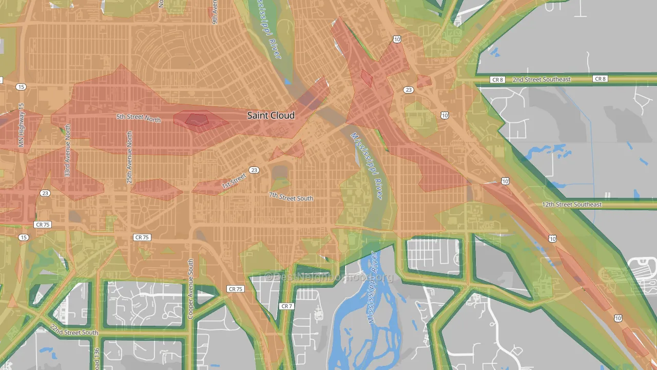 Southside University, St. Cloud, MN Map of Noise Levels in Southside University