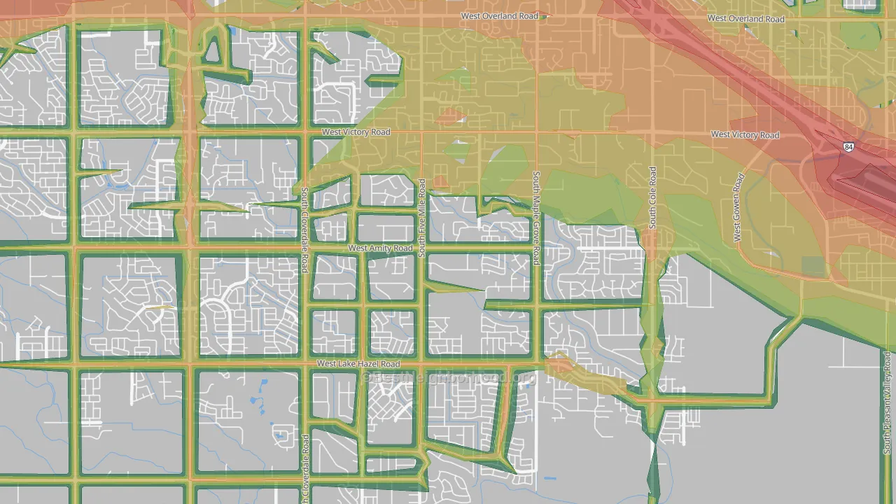 Southwest Ada, Boise, ID Map of Noise Levels in Southwest Ada