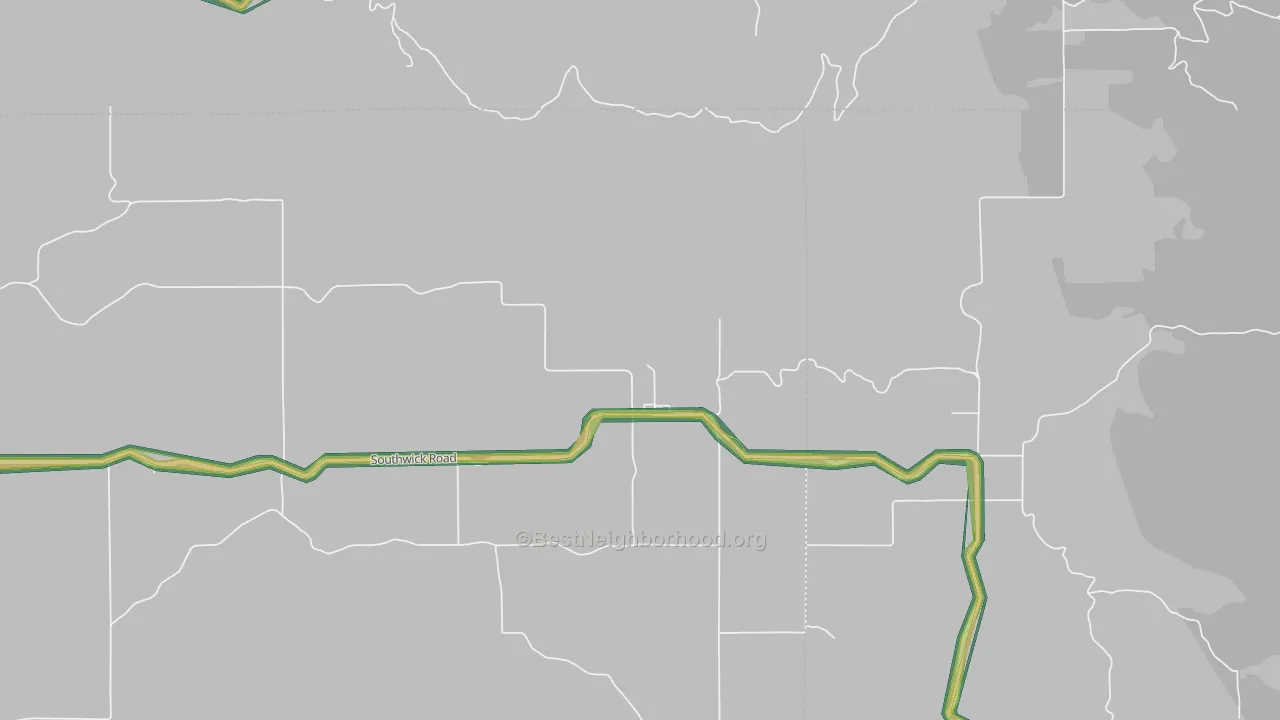 Southwick, ID Map of Noise Levels in Southwick