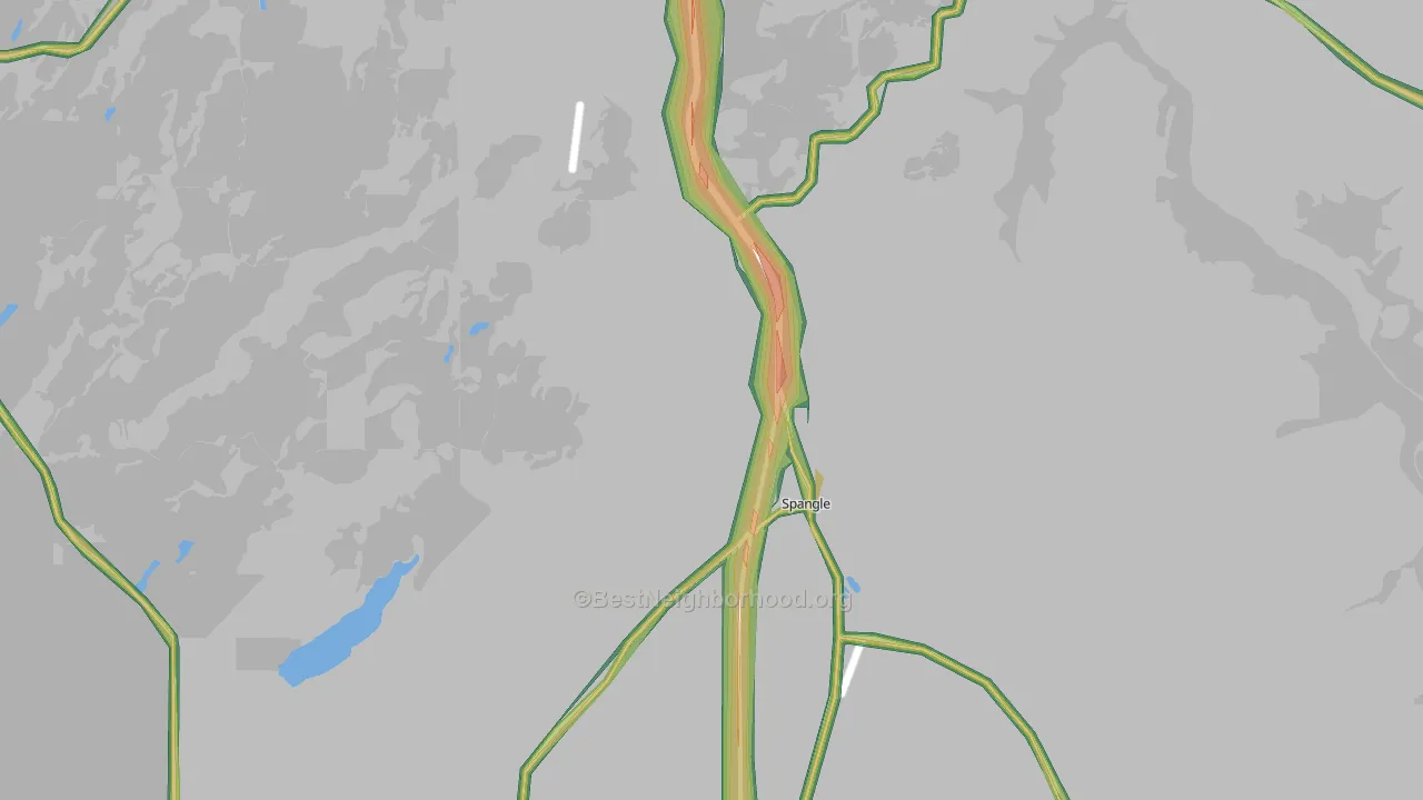 Spangle, WA Map of Noise Levels in Spangle