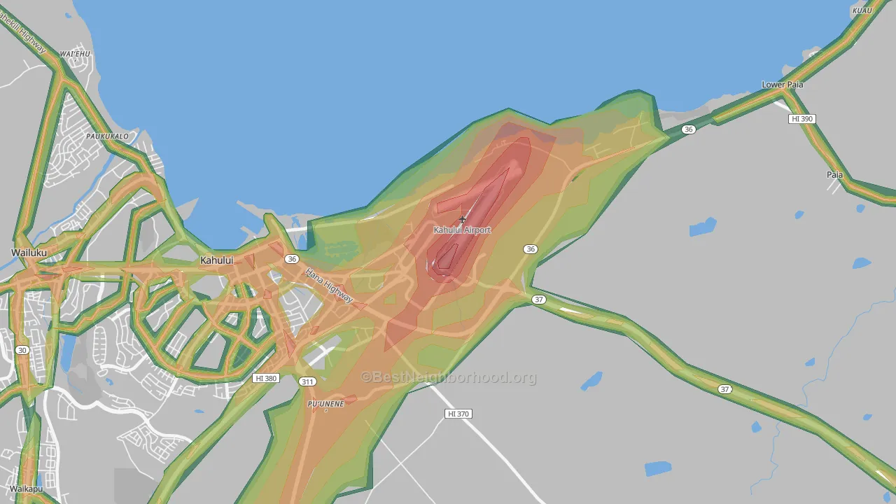 Spanish B Village, HI Map of Noise Levels in Spanish B Village