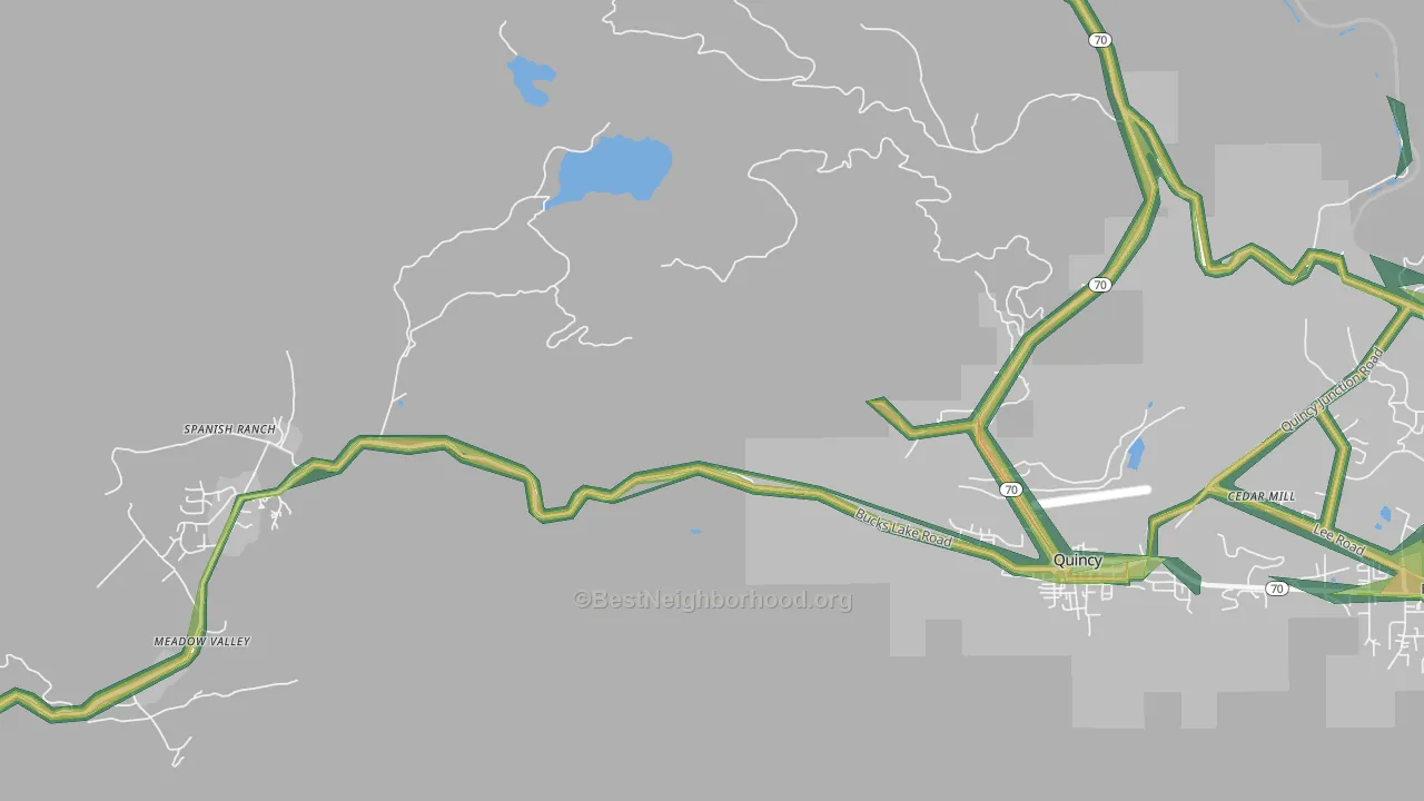 Spanish Ranch, CA Map of Noise Levels in Spanish Ranch
