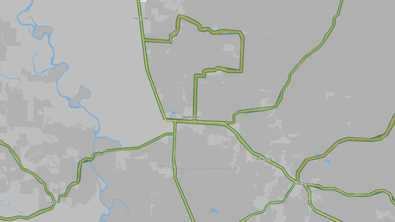 Sparkman, AR Map of Noise Levels in Sparkman