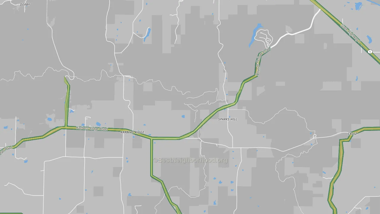 Sparks Hill, IL Map of Noise Levels in Sparks Hill