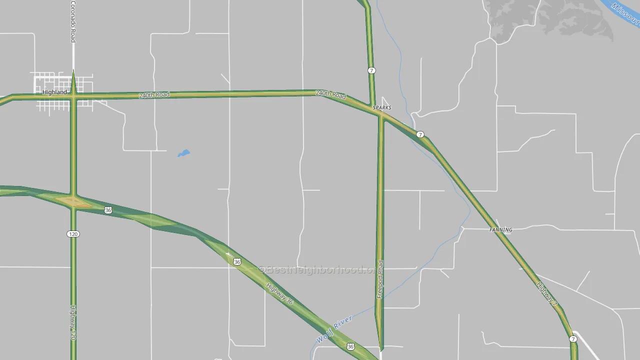 Sparks, KS Map of Noise Levels in Sparks