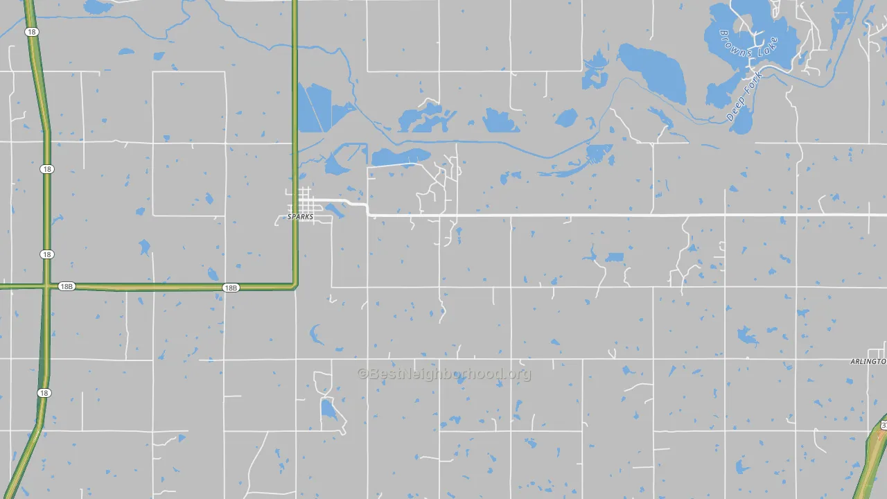 Sparks, OK Map of Noise Levels in Sparks