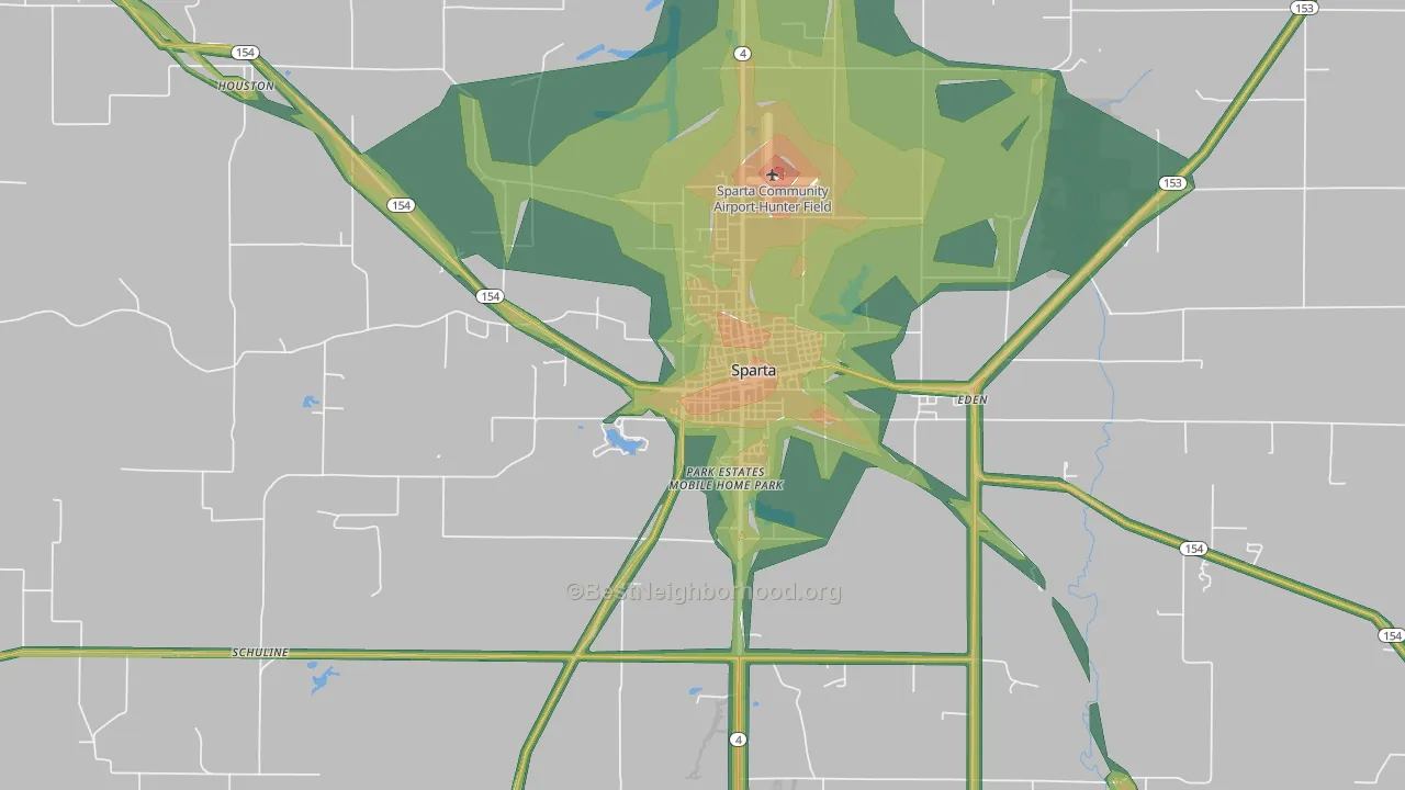 Sparta, IL Map of Noise Levels in Sparta