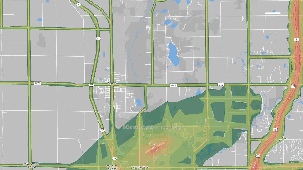 Sparta, MI Map of Noise Levels in Sparta