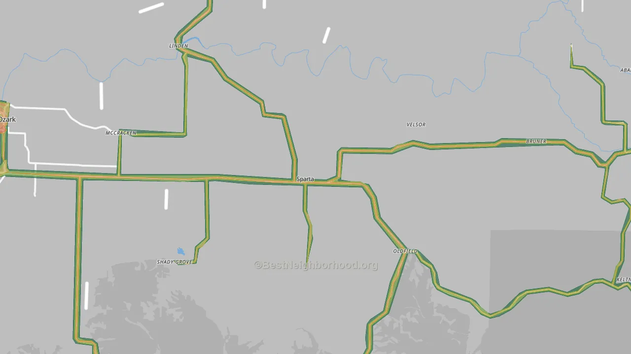 Sparta, MO Map of Noise Levels in Sparta