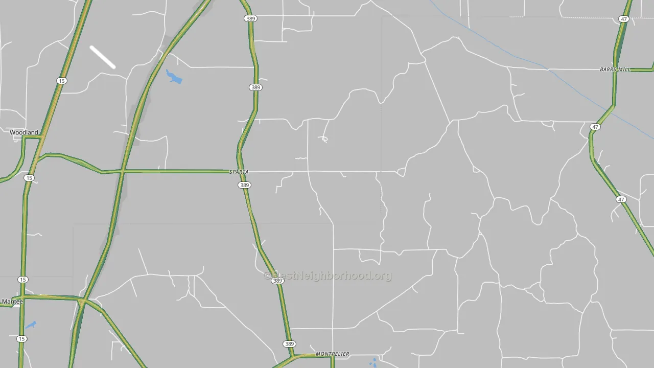 Sparta, MS Map of Noise Levels in Sparta