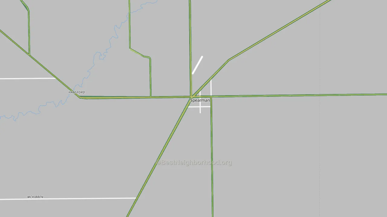 Spearman, TX Map of Noise Levels in Spearman