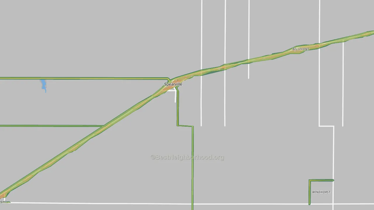 Spearville, KS Map of Noise Levels in Spearville