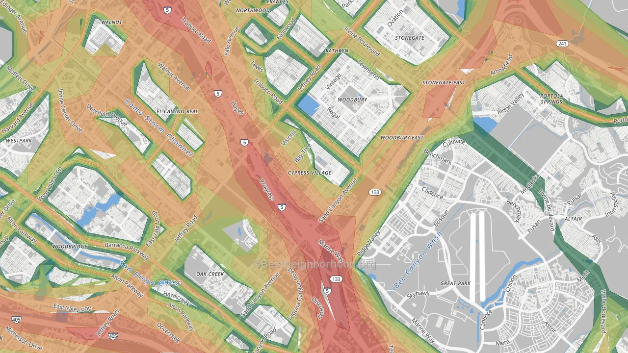 Spectrum, Irvine, CA Map of Noise Levels in Spectrum