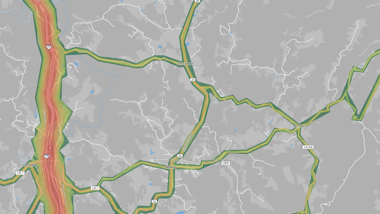 Speedway, WV Map of Noise Levels in Speedway