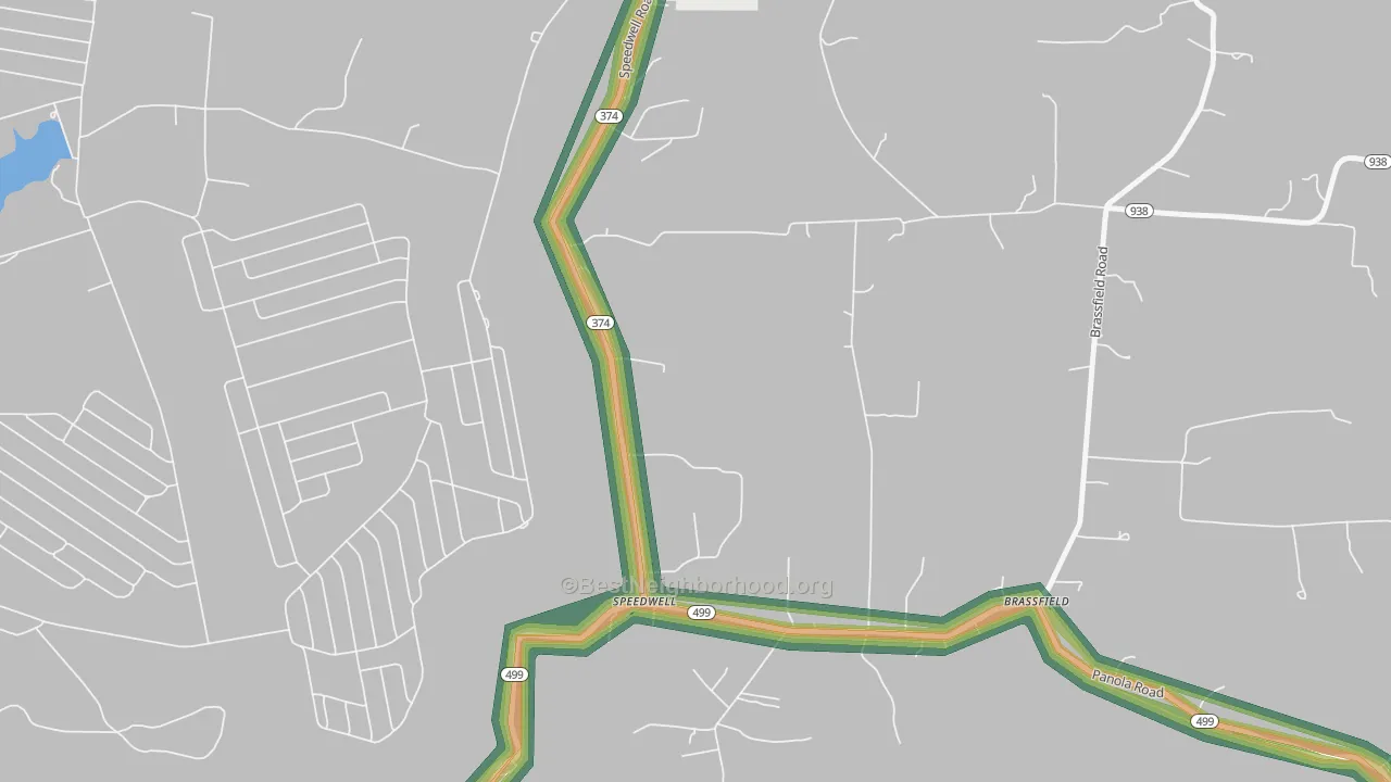 Speedwell, KY Map of Noise Levels in Speedwell