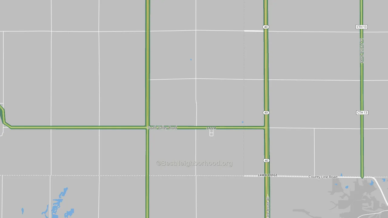 Speer, IL Map of Noise Levels in Speer