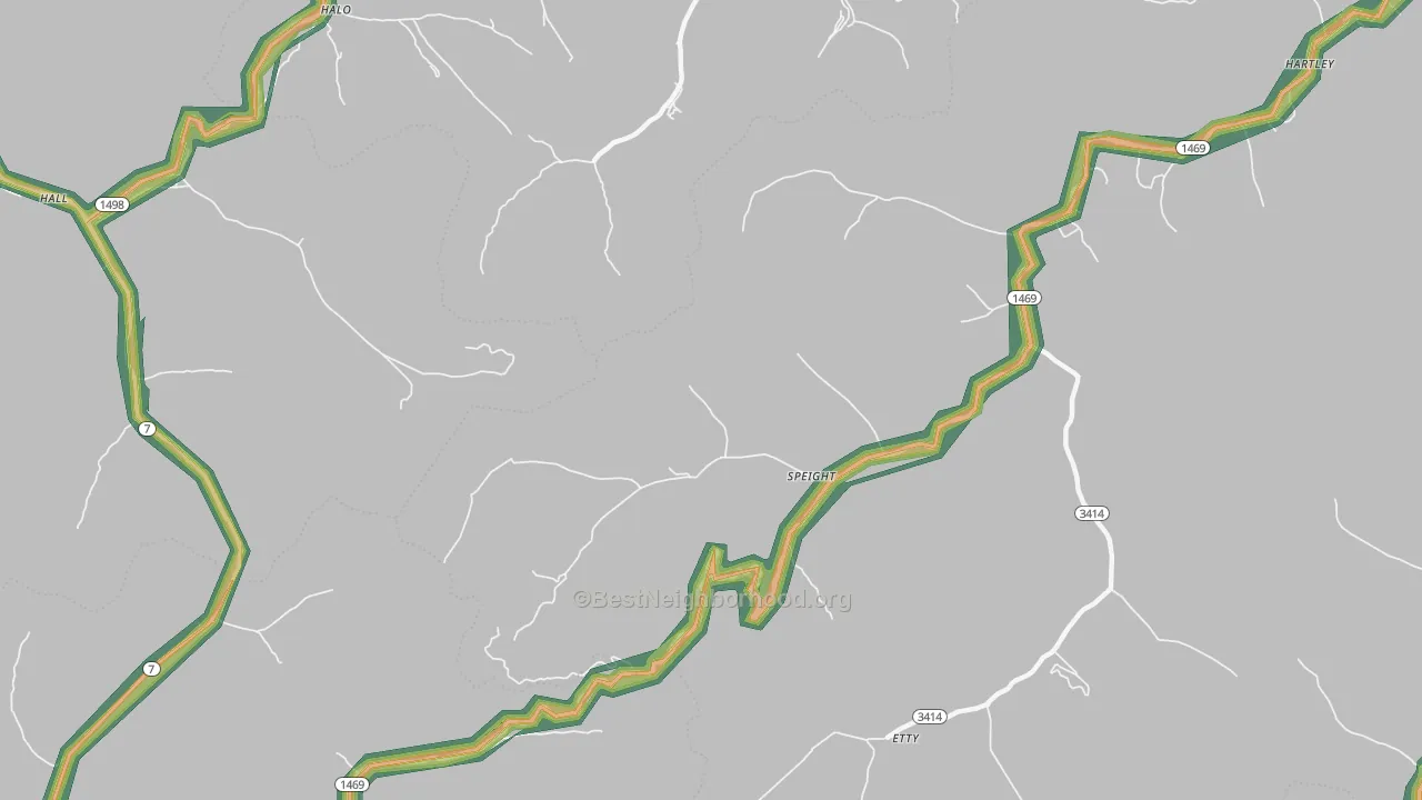 Speight, KY Map of Noise Levels in Speight