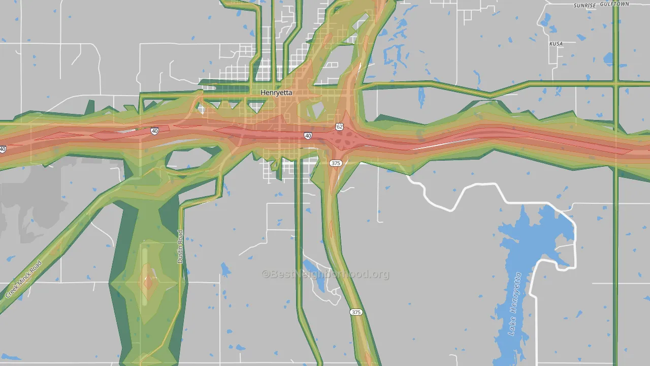 Spelter City, OK Map of Noise Levels in Spelter City