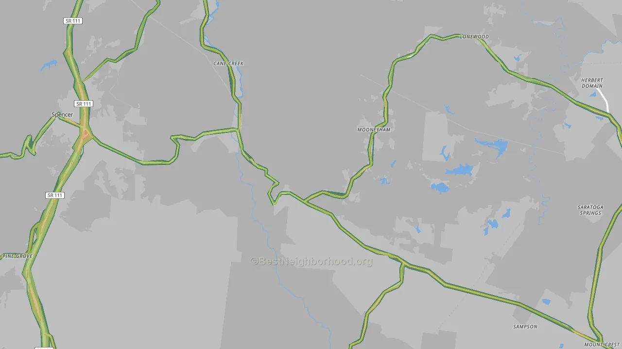 Spencer, TN Map of Noise Levels in Spencer