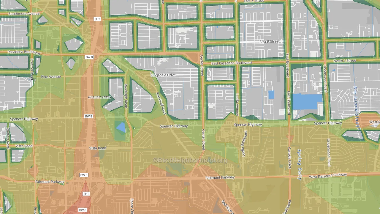 Spencer View Terrace, Deer Park, TX Map of Noise Levels in Spencer View Terrace
