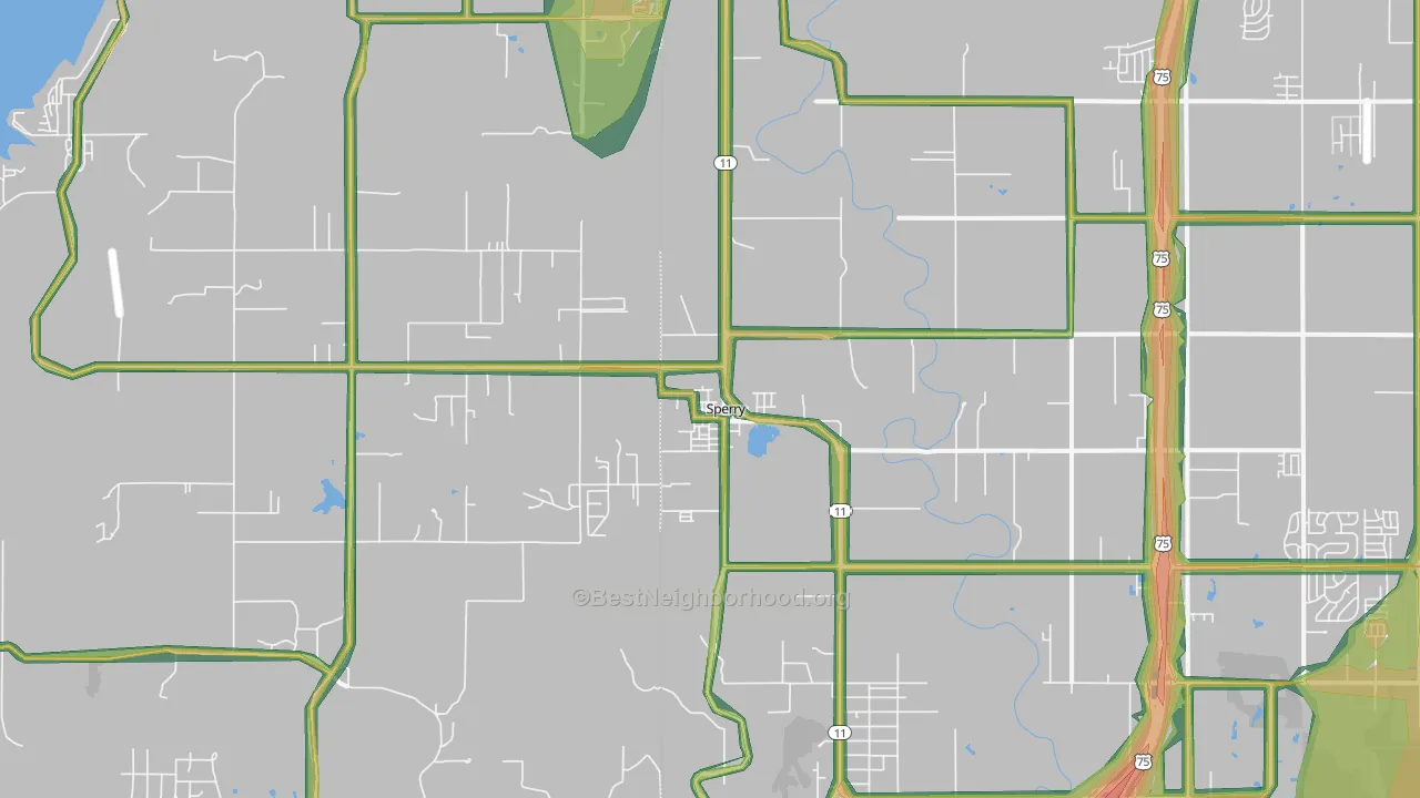 Sperry, OK Map of Noise Levels in Sperry