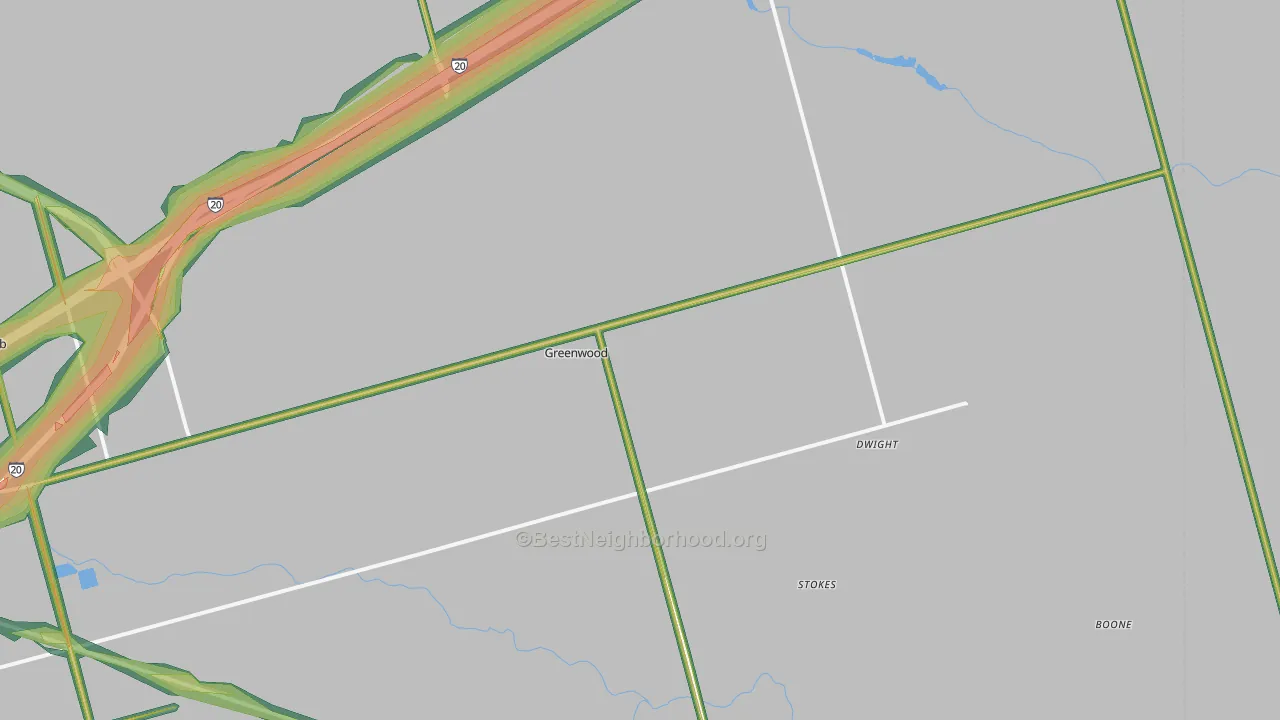 Spraberry, TX Map of Noise Levels in Spraberry
