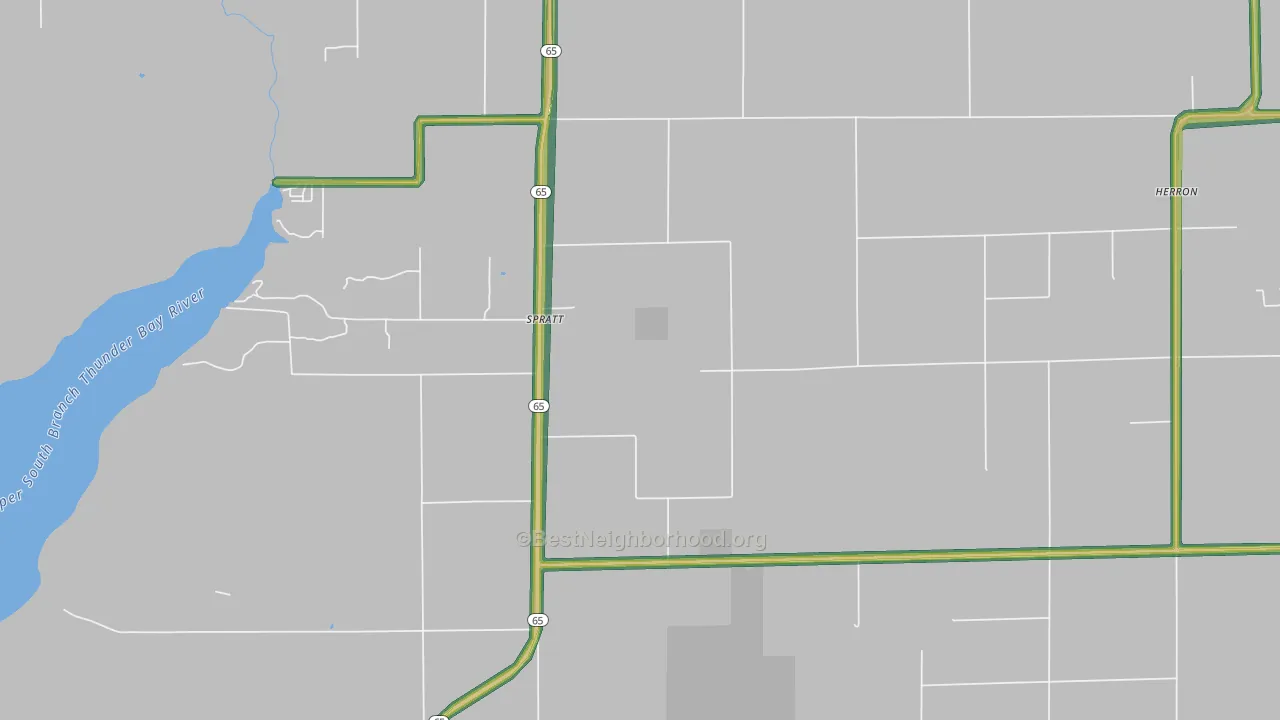 Spratt, MI Map of Noise Levels in Spratt