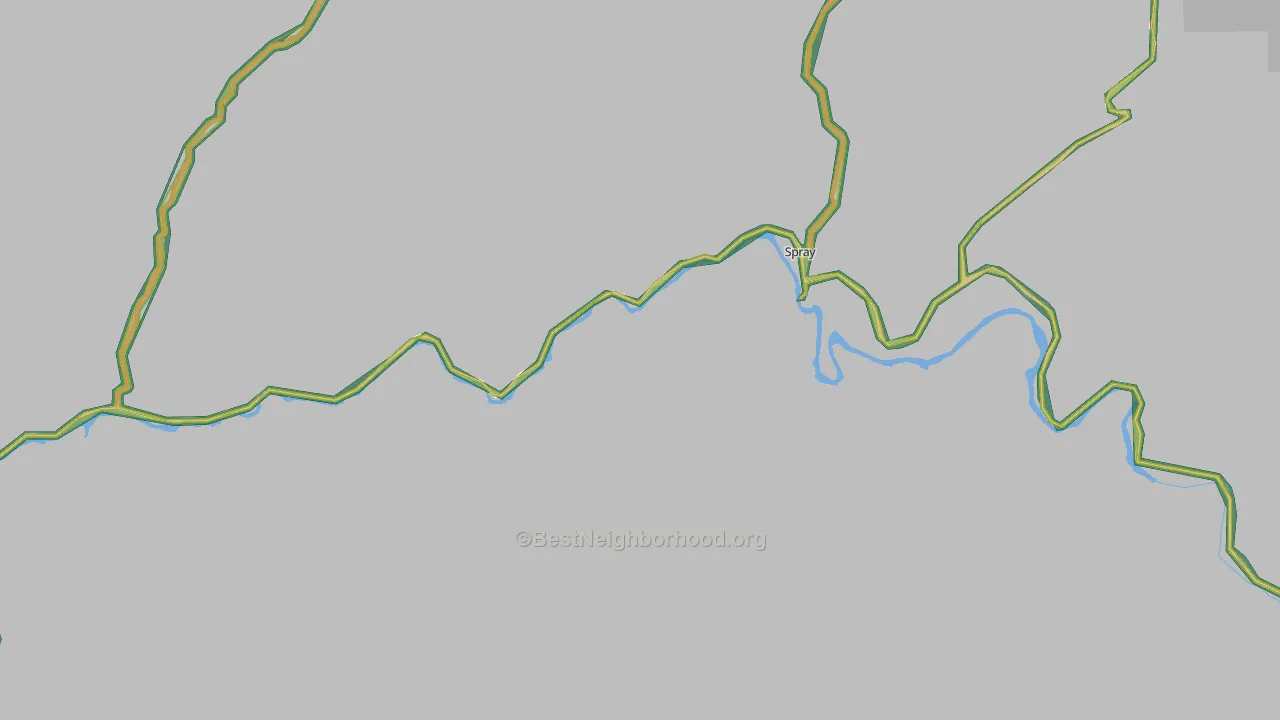 Spray, OR Map of Noise Levels in Spray