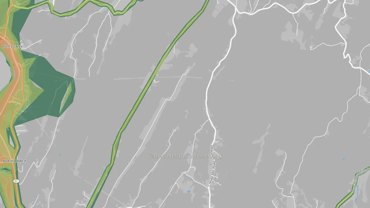 Spring Gap, MD Map of Noise Levels in Spring Gap
