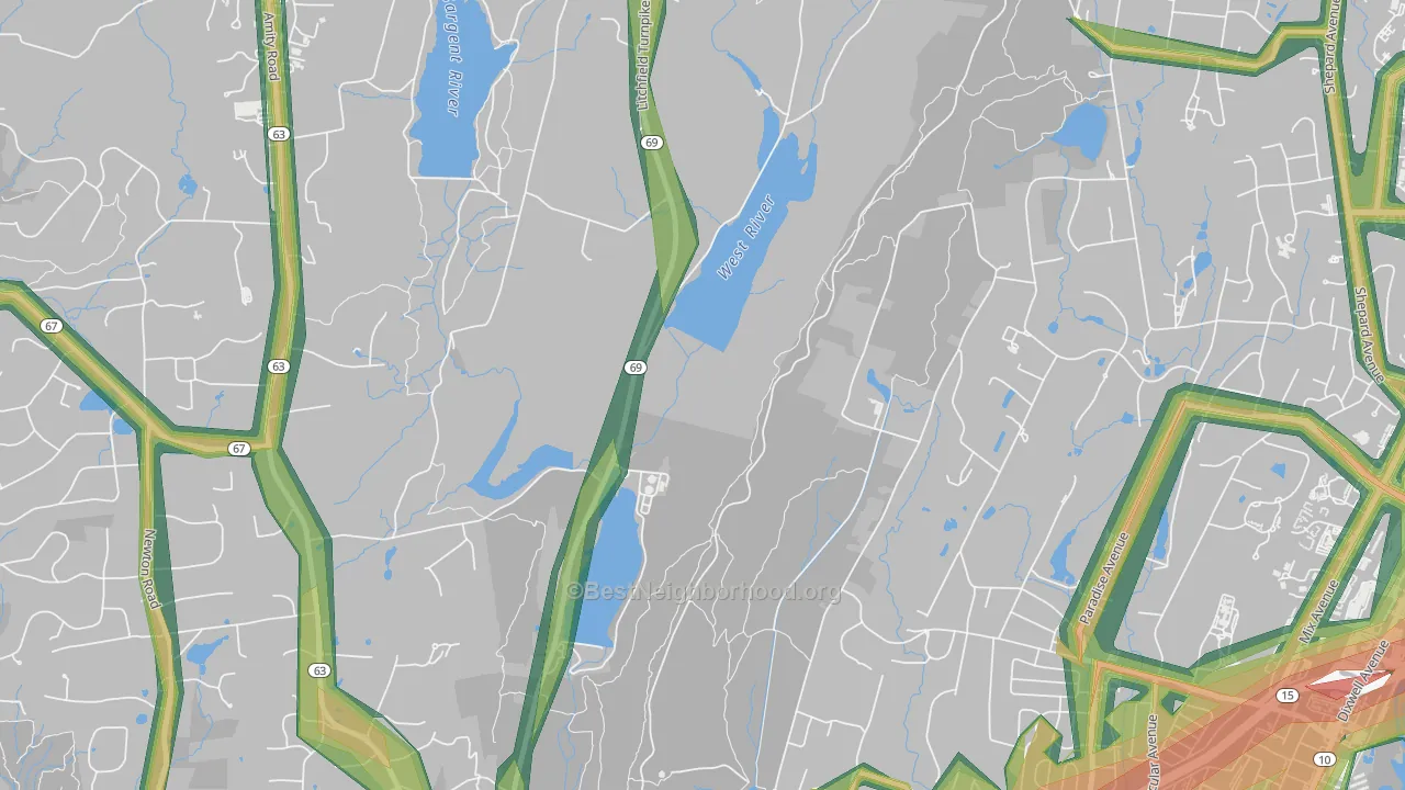 Spring Glen, CT Map of Noise Levels in Spring Glen