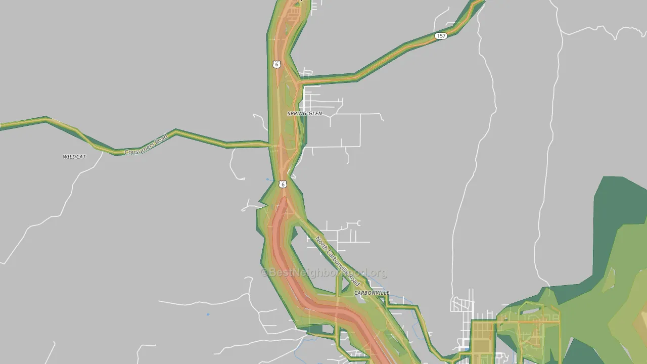 Spring Glen, UT Map of Noise Levels in Spring Glen