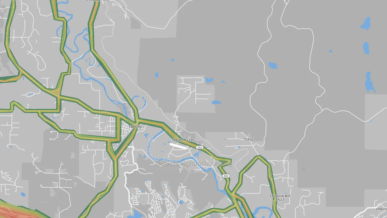 Spring Glen, WA Map of Noise Levels in Spring Glen